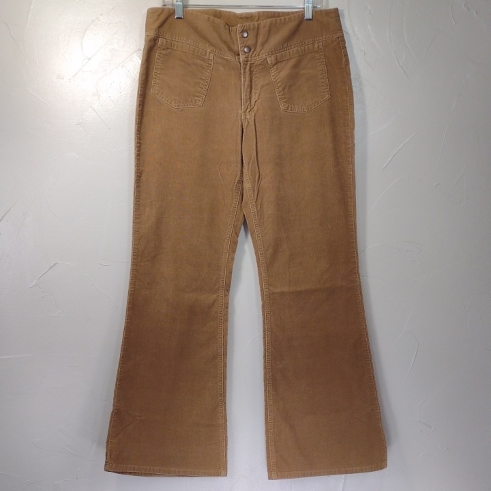 Gap Y2K Retro Tan Non-stretch Corduroy Flare Pants Women's 12